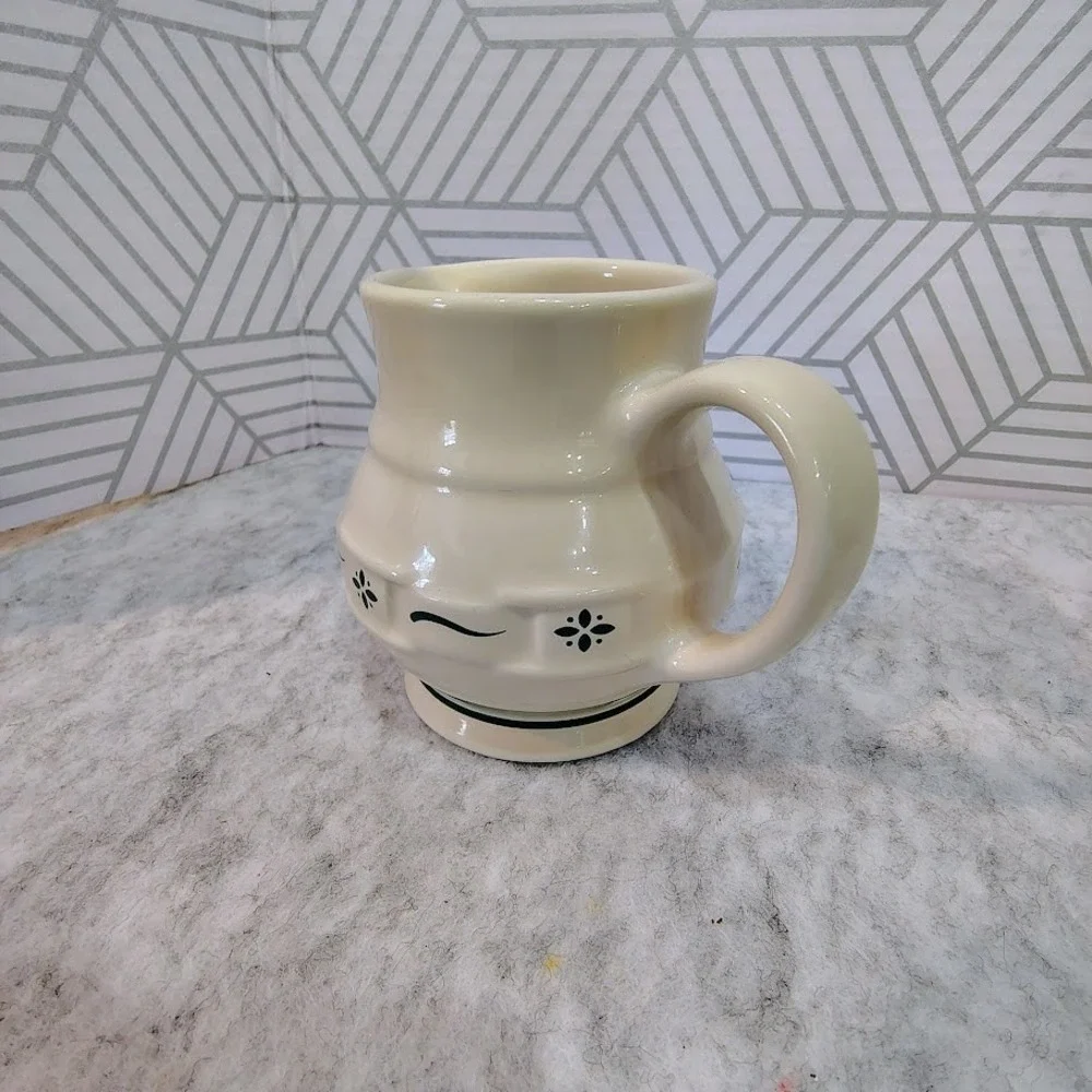 Longaberger Pottery Woven Traditions Classic Green – Creamer/Sugar Set USA